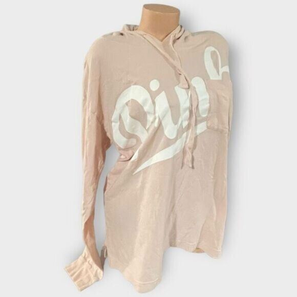 Victoria’s Secret PINK Lg Long Sleeve Hooded Campus Tee - Picture 1 of 6
